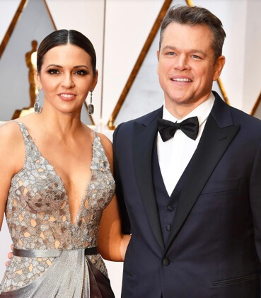 Matt Damon with his wife.